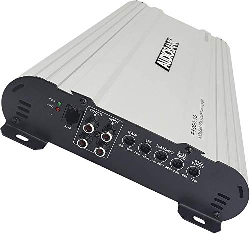 Audiobank Monoblock 8000 WATTS Amp Class D 1ohm Car Audio Stereo Amplifier Remote Turn On/Off Circuit/Heavy-Duty Aluminium Alloy Heatsink Power and Protection Indicator P8001