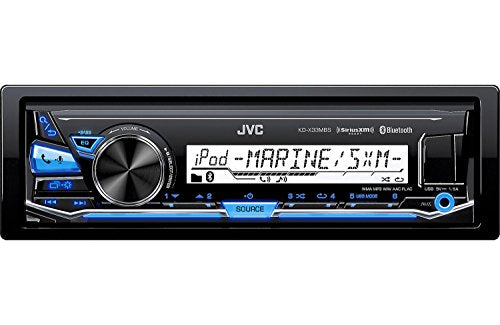 JVC KD-X33MBS Single DIN Marine Grade Bluetooth In-Dash Mechless Car Stereo