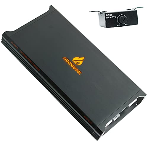 Audiobank AB2800.2 2 Channel 5000 Watt 2 Ohm A/B Class Car Audio Stereo BASS Amplifier with Bass Control, Bridgeable, LED Indicator with Bass Knob Included