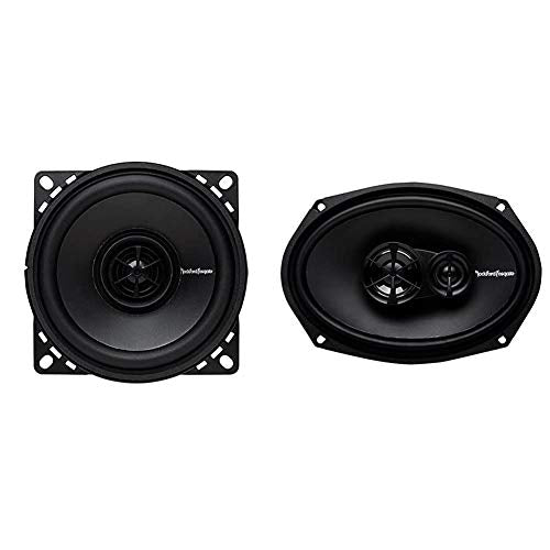Rockford Fosgate R14X2 Prime 4-Inch Full Range Coaxial Speaker - Set of 2 & Fosgate R169X3 Prime 6” x 9” 3-Way Full-Range Coaxial Speaker (Pair)