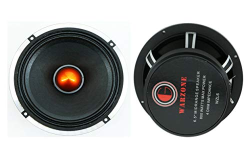 Gravity WZL6 6.5-Inch Car Audio Coaxial Speaker Midrange Bullet Loud Speaker 800Watts Peak Power 4 ohm Impedance Per Voice Coil with High Energy Magnet Composition