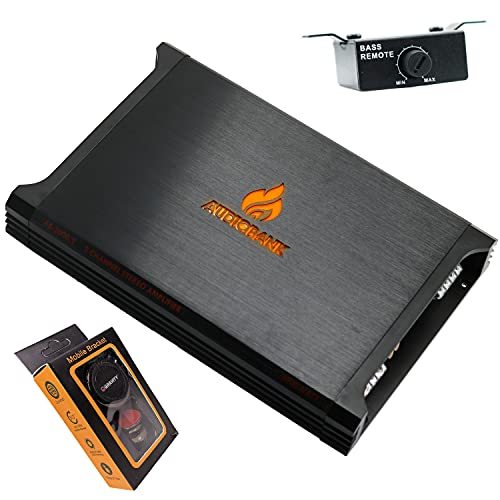 Audiobank AB2000.2 2 Channel 3500 Watt 2 Ohm A/B Class Car Audio Stereo BASS Amplifier with Bass Control, Bridgeable, LED Indicator with Gravity Phone Holder Bundle