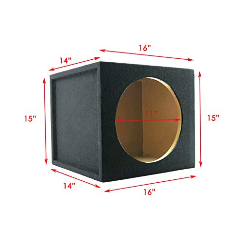 1x Audiotek CA-12SS Single 12-Inch Sealed Vented Car Vehicle Audio Subwoofer/Speaker Box Enclosure 1-Inch Medium-Density Fibreboard Wood Fits Any 12-Inch Speakers