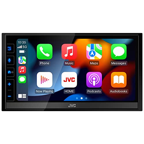 JVC KW-M785BW Wireless Apple CarPlay Android Auto Digital Media Player, Double Din, 6.8 Inch LCD Touchscreen, AM/FM, Bluetooth, USB Port, iDatalink Maestro, SiriusXM, Class D Amp, Car Radio