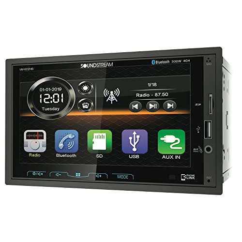 Soundstream VM-622HB - 6.2-Inch Double-DIN Mechless Head Unit with Bluetooth and Android PhoneLink