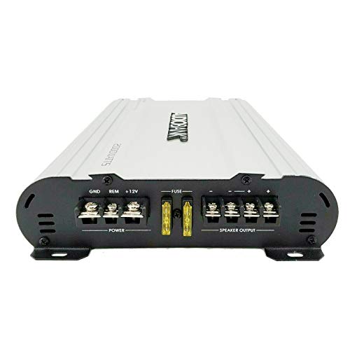 Audiobank P2001 2000 Watts Peak Power Monoblock Power Class AB Car Audio Amplifier with Remote Subwoofer Level Control & 4 Gauge Amplifier Installation Wiring Kit