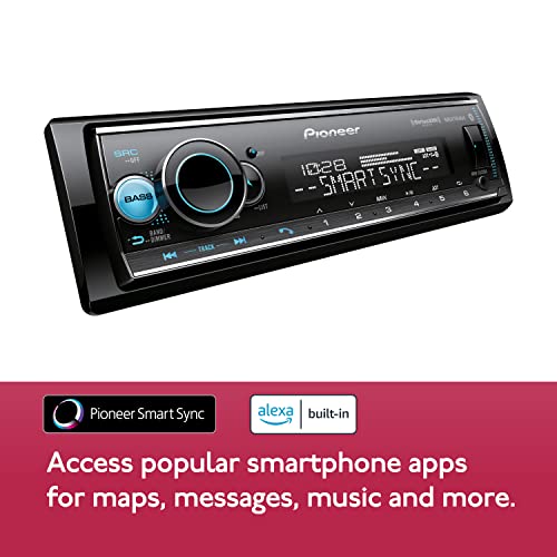 Pioneer MVH-S522BS Amazon Alexa, Pioneer Smart Sync, Bluetooth, Android, iPhone - Audio Digital Media Receiver, Black