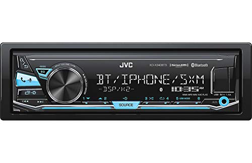 JVC KD-X340BTS Single-Din Car Digital Media Bluetooth Receiver, USB/AUX/SiriusXM