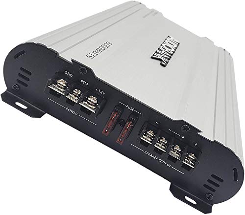Audiobank P6001 Monoblock 6000 WATTS Amp Class D 1OHM Car Audio Stereo Amplifier with Remote Turn On/Off Circuit/Heavy-Duty Aluminium Alloy Heatsink Power and Protection Indicator