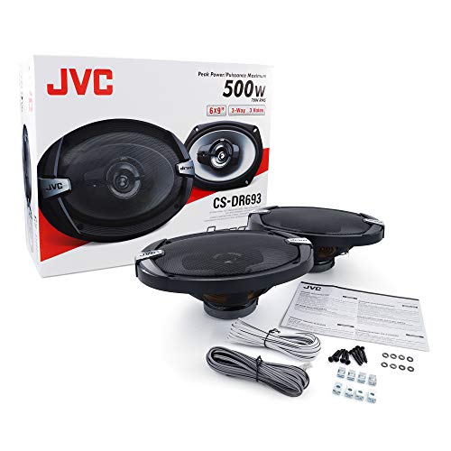 JVC CS-DR693 DRVN Car Speakers - 500 Watts of Power Per Pair, 250 Watts Each, 6 x 9 inch, Full Range, 3 Way, Built tough, Sold in Pairs, Easy Mounting