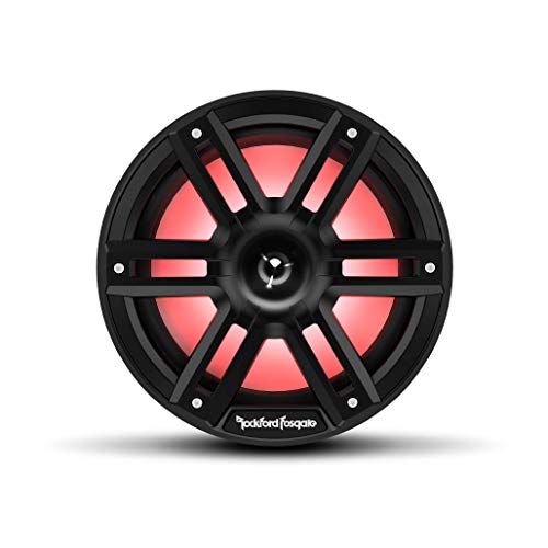 Rockford Fosgate M2-8HB Color Optix 8â€ 2-Way Coaxial Multicolor LED Lighted Marine Speakers with Horn Tweeters -Black/Stainless (Pair)