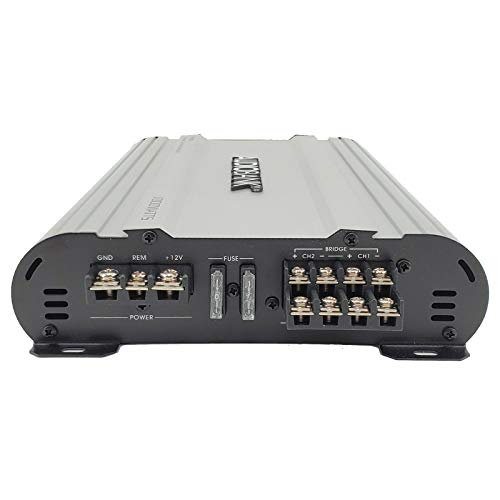 Audiobank 4 Channels 1000 WATTS Bridgedable Car Audio Stereo Amplifier P1004 Heavy-Duty Aluminum Alloy Heatsink | Class A-B Operation Remote On/Off Circuit