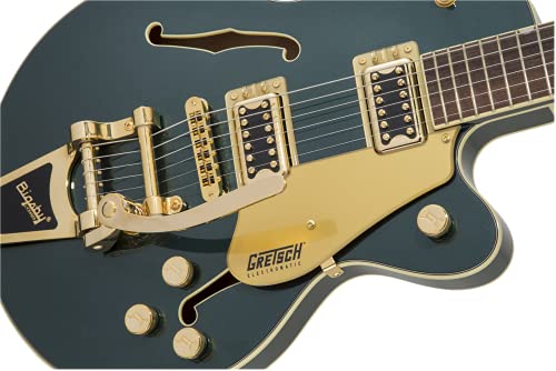 Gretsch G5655TG Electromatic Center Block Jr. Single-Cut Electric Guitar with Laurel Fingerboard, 22 Medium Jumbo Frets, Bigsby and Gold Hardware - Cadillac Green