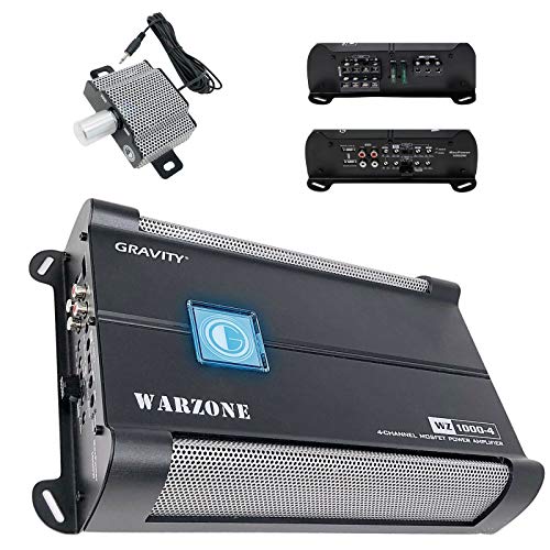 Gravity Audio WZ1000.4 Warzone 1000W 4 Channels Class A/B Amp 2/4 Ohm Stable with Remote Sub Control