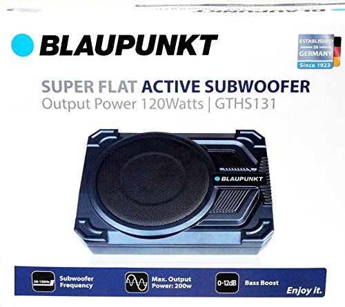 Blaupunkt GTHS131 - 200 Watt Super Slim Amplified Powered Under Seat Subwoofer w/Remote