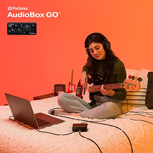 PreSonus AudioBox GO | USB-C Audio Interface for music production with Studio One DAW Recording Software, Music Tutorials, Sound Samples and Virtual Instruments