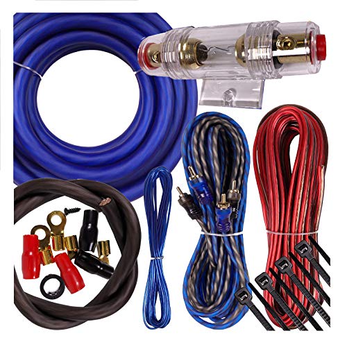 Complete 2500W to 6000W Gravity 4 Gauge Amplifier Installation Wiring Kit Amp PK3 4 Ga Blue - for Installer and DIY Hobbyist - Perfect for Car/Truck/Motorcycle/RV/ATV