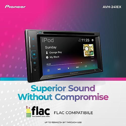Pioneer AVH-241EX Double-Din CD/DVD Receiver, with Amazon Alexa via The Pioneer Vozsis App, Bluetooth and Backup Camera Compatibility, 6.2” Resistive Touchscreen