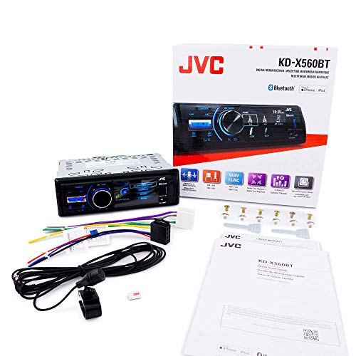 JVC - KD-X560BT - Digital Media Car & Marine Bluetooth Receiver iPhone/Android/USB/AUX Car Stereo with Rear Camera Input