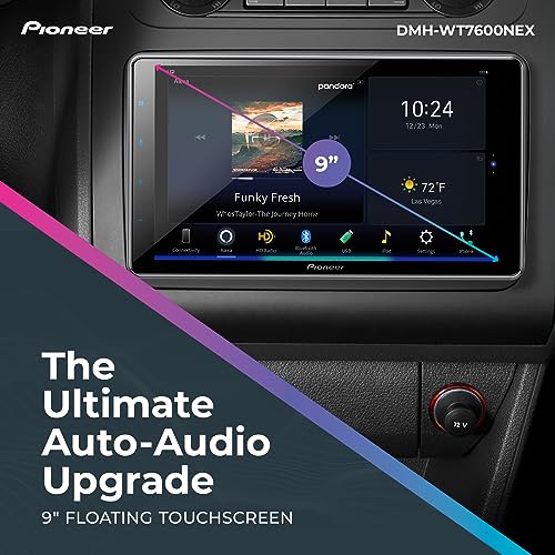 Pioneer DMH-WT7600NEX Digital Multimedia Receiver With Wireless Apple CarPlay and Android Auto, 9” Capacitive Floating Screen, Single-DIN, Built-In Bluetooth, WiFi and Amazon Alexa