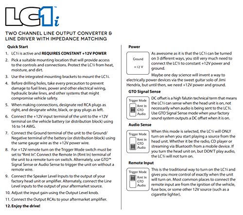 AudioControl LC1i Active 2-Channel Line Driver/Output Converter with I ...