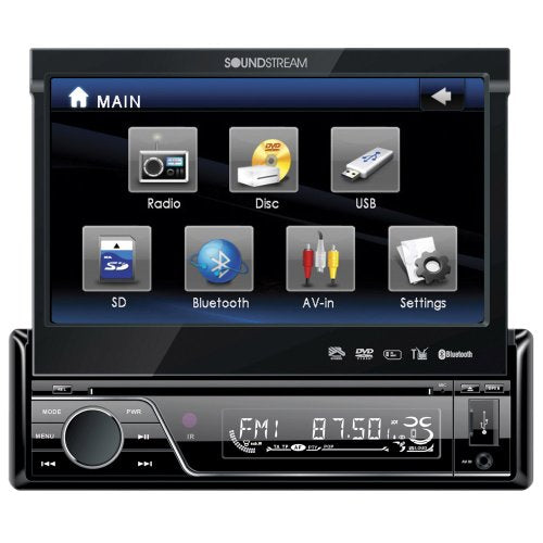 Soundstream VIR-7830B - Single-Din Bluetooth Car Stereo DVD Player with 7-Inch LCD Touchscreen