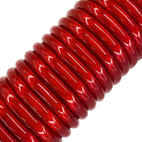 Audiobank Complete 0 Gauge 6000 Watts Car Amplifier Installation Power Wiring Kit Thick 17 Feet FT 0 Gauge Power 150A + 200A Fuse Included -Red