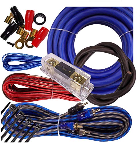 Complete 3500W to 6500W Gravity 4 Gauge Amplifier Installation Wiring Kit Amp PK3 4 Ga Blue - for Installer and DIY Hobbyist - Perfect for Car/Truck/Motorcycle/RV/ATV