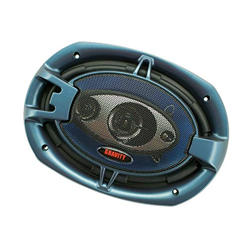 Gravity 4X GR-6996H 6x9-Inch 4-Way 760 Peak Power Total Watt CEA Rated Coaxial Car Audio Speakers with Silver Alpha Cellulose Cones and Moisture Resistant Rubber Surround