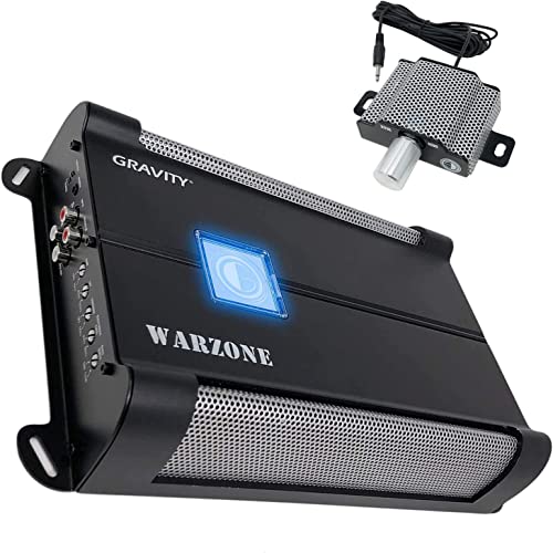 Gravity Audio WZ2000.1D Class D Car Audio Amplifier – 1000 Watts True RMS @ 1 Ohm Max Power at 2000W, 1/2/4 Ohm Stable, Digital, Monoblock, Mosfet Power Supply, Great for Subwoofers