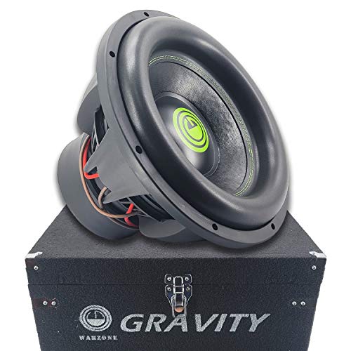 Gravity G712D2 - Single Car Subwoofer Audio Speaker - 12 Inch Competition Grade Pressed Paper Cone, 2 Ohm DVC, Advanced Air Flow, 4800W Power for Stereo Sound System Warzone