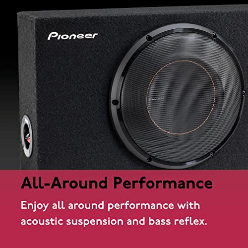 PIONEER TS-D10LB – Powerful 10” Pre-Loaded Subwoofer with Sealed Enclosure, 1300 Watts Peak Power, and Compact Design for Deep Bass Sound