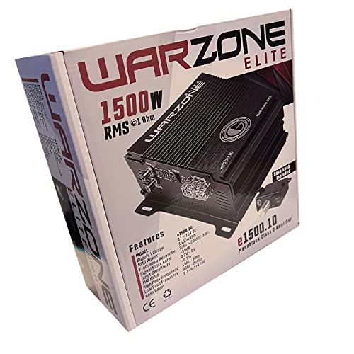 Gravity Audio E1500.1D Warzone 1500W True RMS Car Amplifier Class D Amp 1/2/4 Ohm Stable with Remote Sub Control