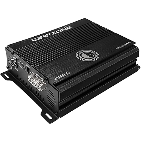 Gravity Audio E5000.1D Warzone 5000W True RMS Car Amplifier Class D Amp 1/2/4 Ohm Stable with Remote Sub Control