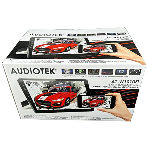 Audiotek 1010Fi 200 Watts Output Android 10.0 10.1inch Single 1DIN Car Stereo Radio WiFi GPS Wireless Mirror Link Car Audio Player