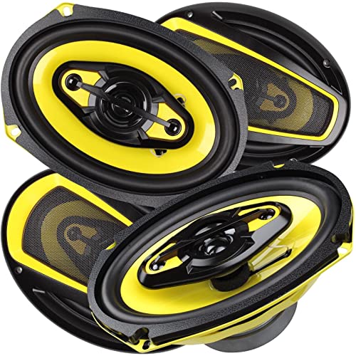 AUDIOTEK 2400W 6X9-Inch 4-Way Car Audio Coaxial Speakers System - 2 Pairs
