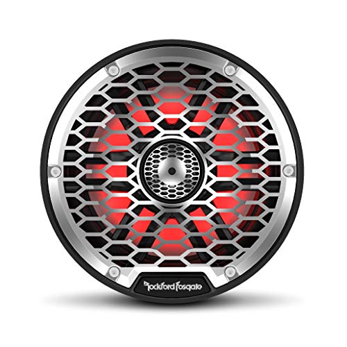 Rockford Fosgate M2-65B Color Optix 6.5” 2-Way Coaxial Multicolor LED Lighted Marine Speakers - Black/Stainless (Pair)