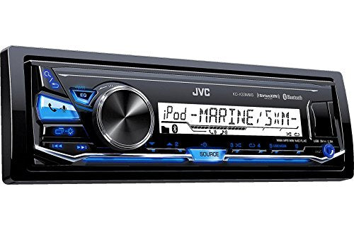 JVC KD-X33MBS Single DIN Marine Grade Bluetooth In-Dash Mechless Car Stereo