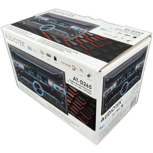 Audiotek D265 Double DIN CD/MP3 Car Receiver Radio Source Head Unit with Bluetooth USB SD Car Audio Player