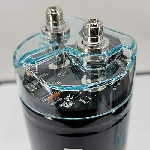 Audiobank 3.5 Farad Capacitor Car Audio 3500 Watts Power 12V Car Digital Power and Audiotek AT-BCC4AB Complete 4 Gauge Car Amplifier Installation Wiring Kit Blue