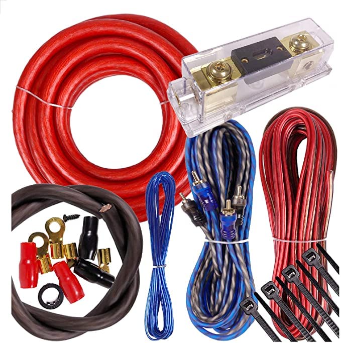 Gravity BGC0B - Complete 4000W 0 Gauge Car Amplifier Installation Wiring Kit (Blue)