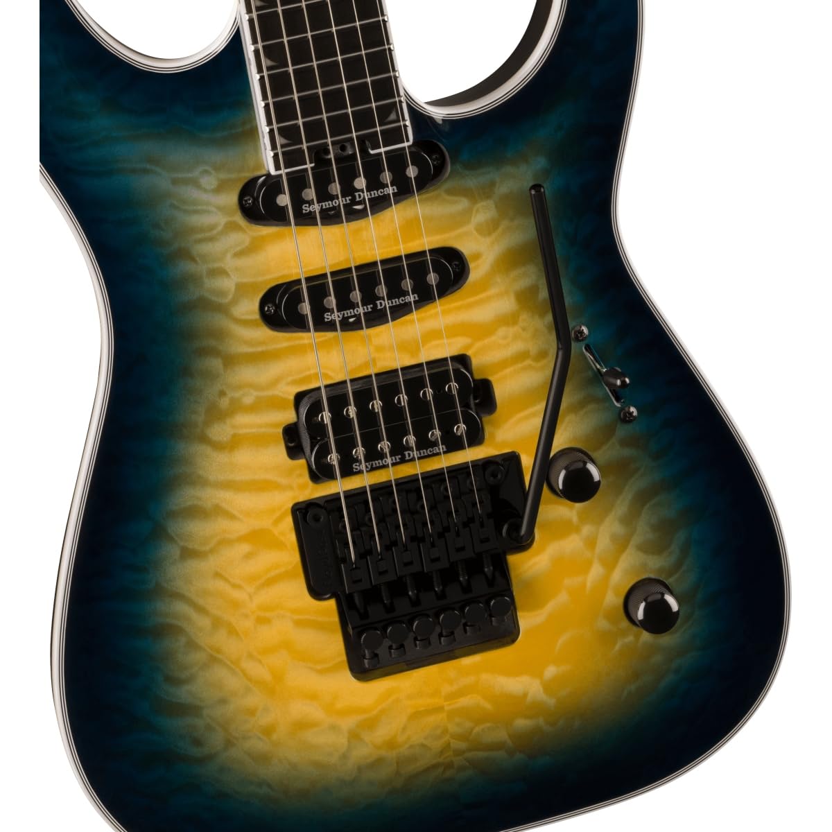 Jackson Pro Plus Series Soloist SLA3Q Electric Guitar - Amber Blue Burst