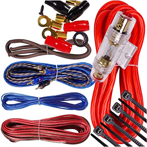 Complete 1500W Gravity 8 Gauge Amplifier Installation Wiring Kit Red and Blaupunkt AMP1501 Car Audio 1-Channel 1500 Watts Max Power Monoblock Amplifier Bundle