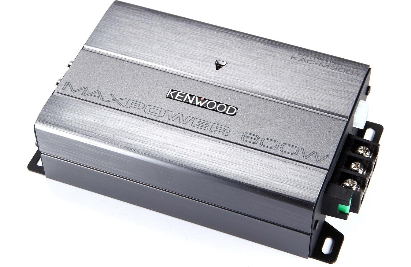 Kenwood KAC-M3001 600W Class D Monoblock Compact Digital Car/ATV/Marine Certified Amplifier
