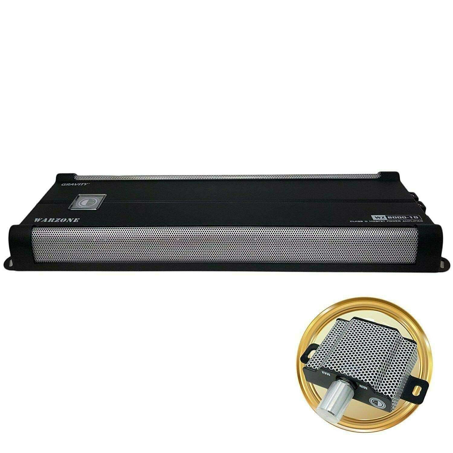 Gravity 8000.1D Class D Car Amplifier - 8000 Watts, 1 Ohm Stable, Digital, Monoblock, Mosfet Power Supply, Great for Subwoofers (2nd Generation) with SoundXtreme AP6 Bass Machine Bundle