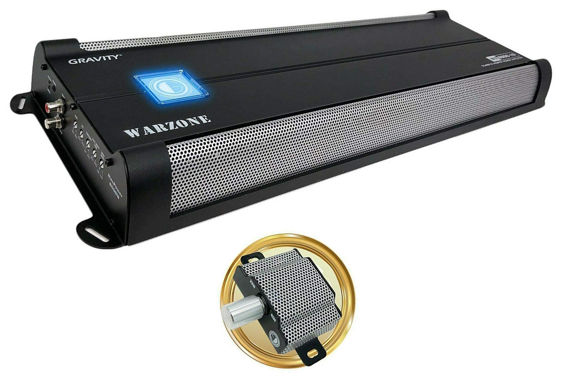 Gravity 8000.1D Class D Car Amplifier - 8000 Watts, 1 Ohm Stable, Digital, Monoblock, Mosfet Power Supply, Great for Subwoofers (2nd Generation) with SoundXtreme AP6 Bass Machine Bundle